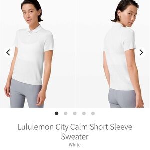Lululemon City Calm Short Sleeve Sweater
White 2020 W3CZHS Cashmere Cashlu Sz 6